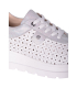 Women's perforated white-silver sneakers 2770