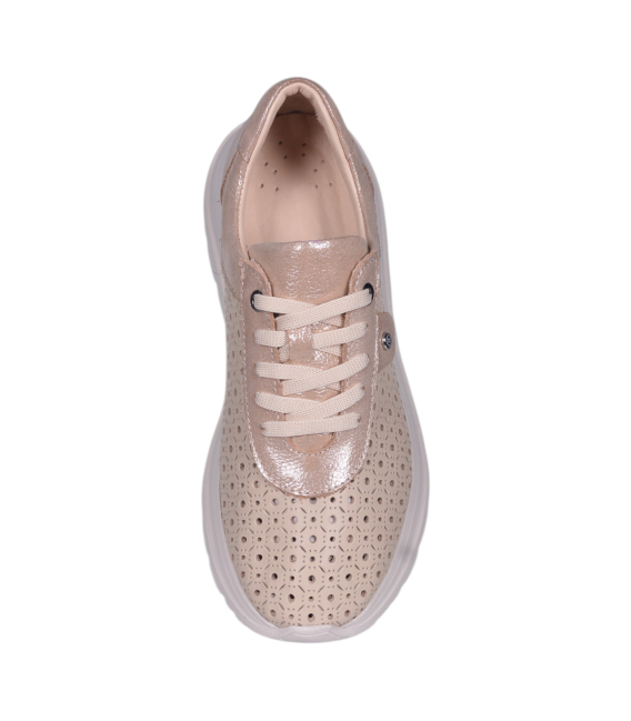 Women's perforated beige sneakers 2770