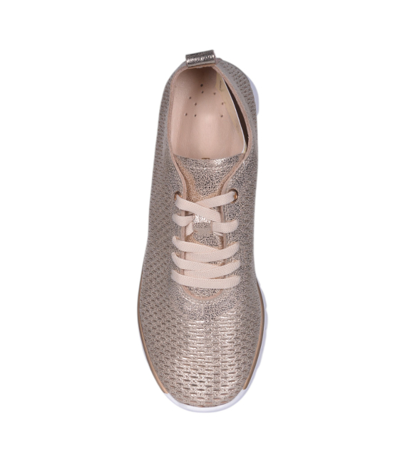 Women's perforated gold sneakers 2765