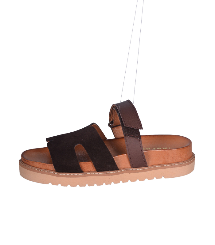 Women's Velcro slippers 2755 brown
