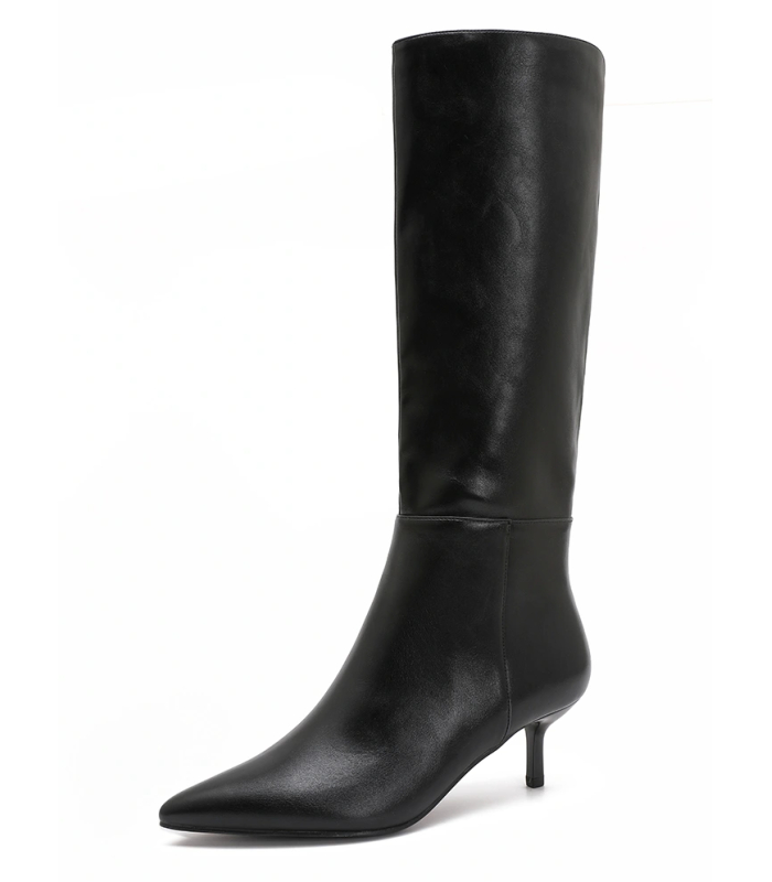 Black low heel boots
