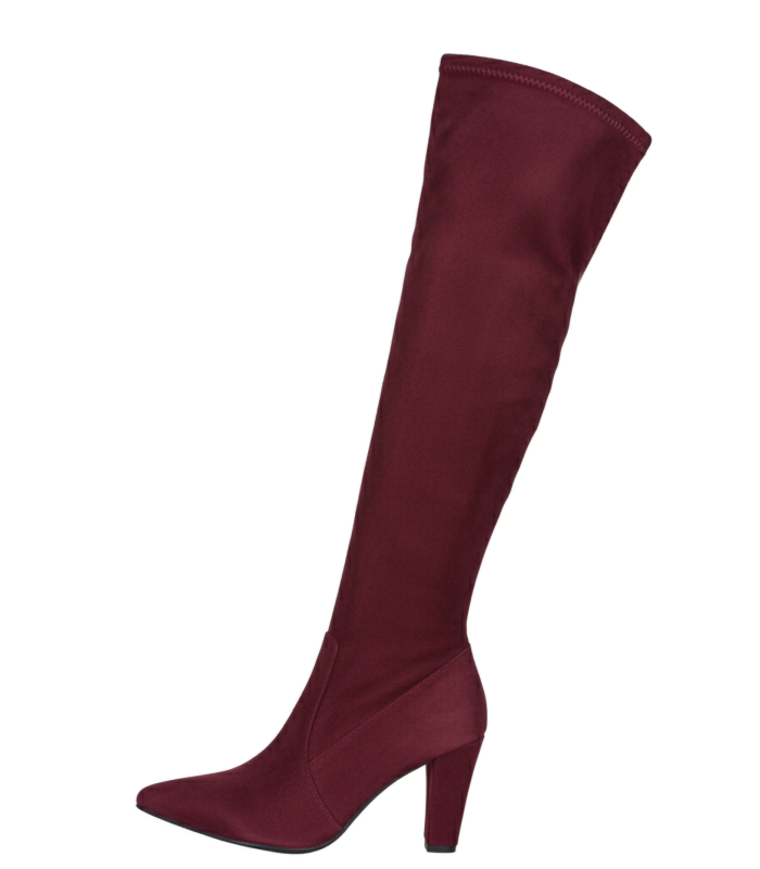 Women's elegant burgundy over-the-knee boots 2518