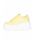 Leather yellow sneakers on maxi sole 2528