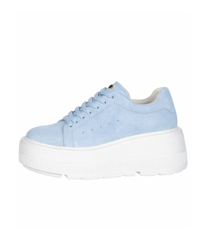 Blue leather sneakers with maxi sole 2528