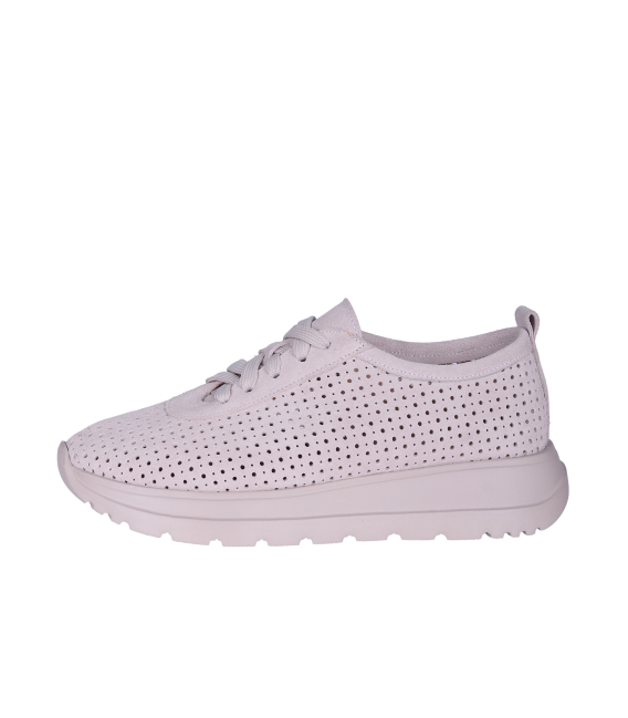 Beige perforated sneakers 2532