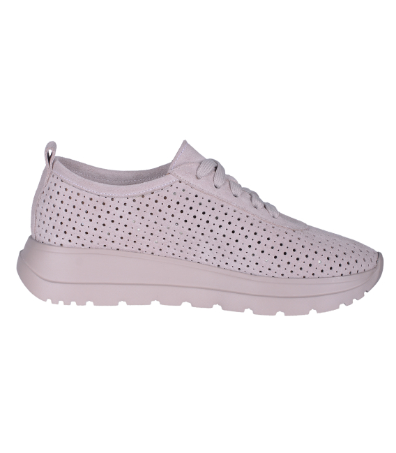 Beige perforated sneakers 2532