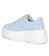 Blue leather sneakers with maxi sole 2528