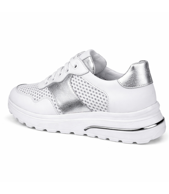 Women's perforated comfortable white sneakers 055.948