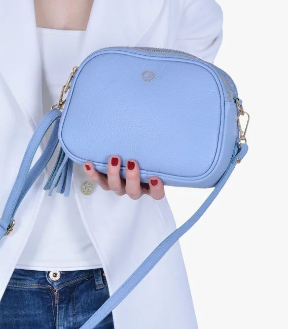 Discounted set of pale blue sports slippers with FF print DSL7650+Laura handbag