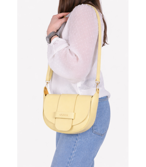 Discounted set white - yellow sneakers 936s2 + handbag Sofia