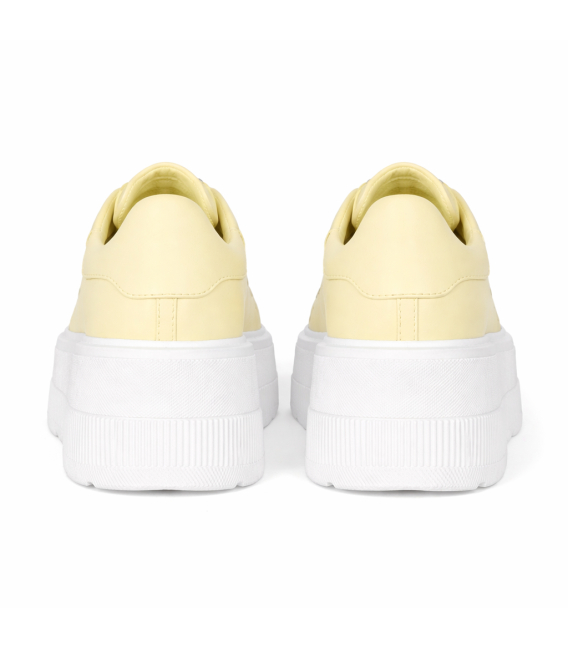 Leather yellow sneakers on maxi sole 2528