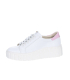White sneakers with pink with frills on the tongue 8000
