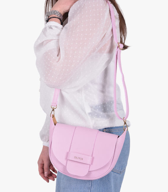 Discounted set of white sneakers with pink heel and ruffles on the tongue 8000+Sofia handbag