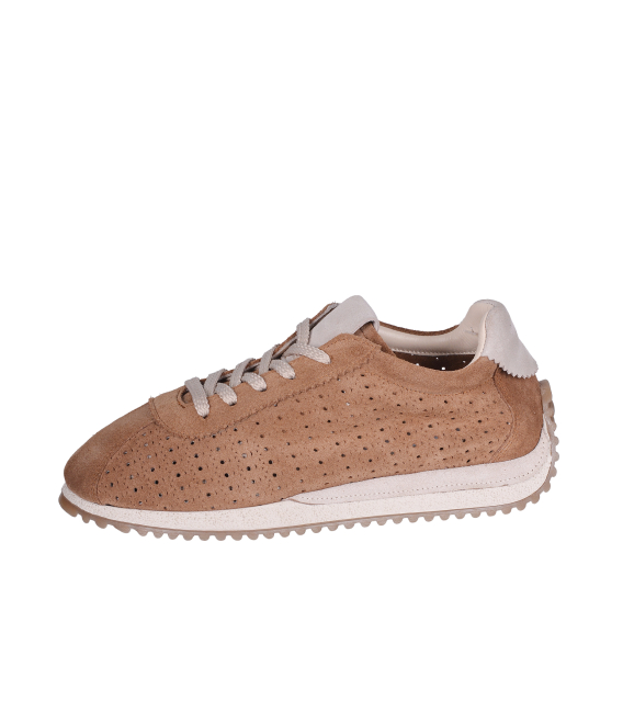 Women's cinnamon comfortable perforated sneakers 186.8006