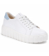 Discounted set of white sneakers with a blue heel and pleats on the tongue 8000+Hana handbag