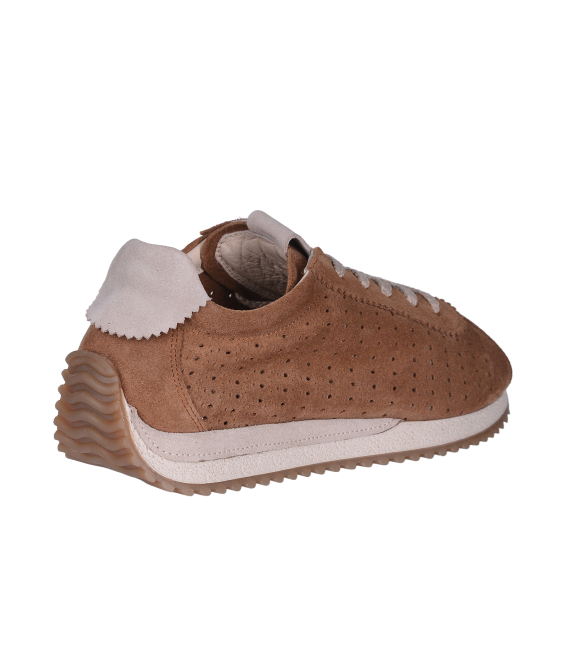 Women's cinnamon comfortable perforated sneakers 186.8006