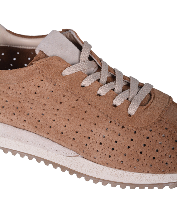 Women's cinnamon comfortable perforated sneakers 186.8006