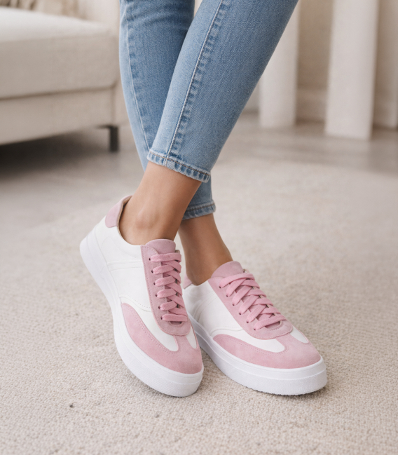 Leather pink sneakers 2527