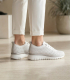 Women's perforated white sneakers 2765
