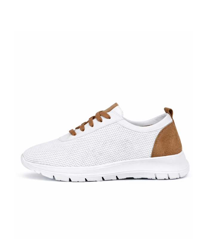 White sneakers with brown detail 2531