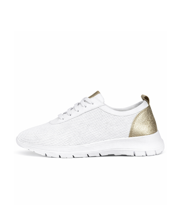 White sneakers with gold detail 2531