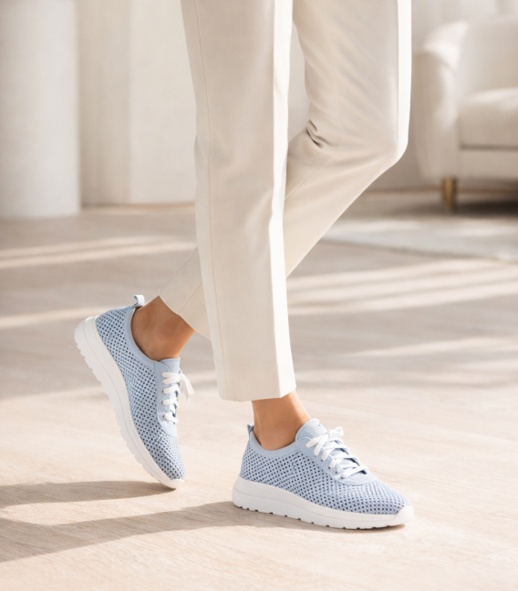 Blue perforated sneakers 2532
