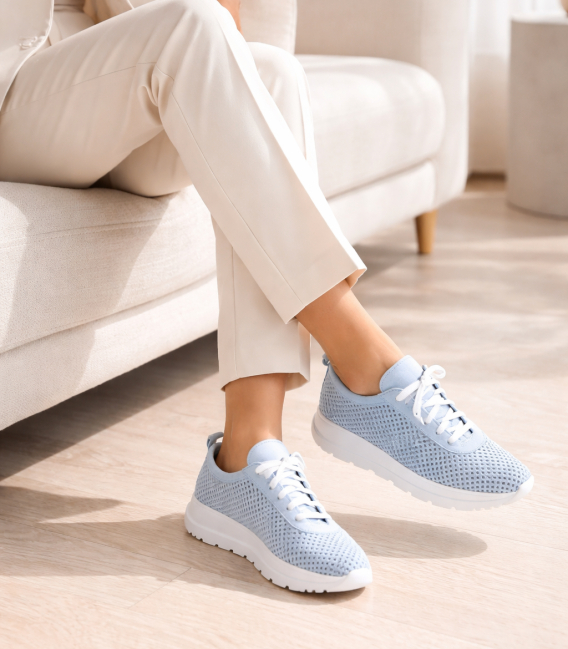 Blue perforated sneakers 2532