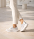 Women's perforated white-silver sneakers 2770