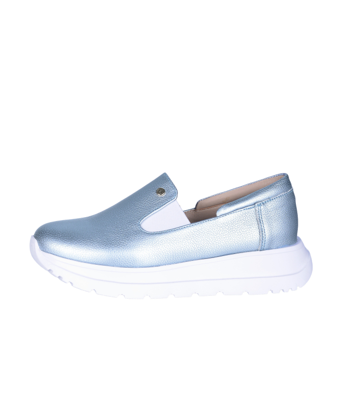 Blue leather slip-on loafers DTE054