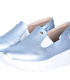 Blue leather slip-on loafers DTE054