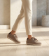 Women's beige comfortable perforated sneakers 186.8006