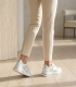 Women's perforated comfortable white sneakers 055.948