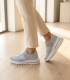 Women's perforated comfortable blue sneakers 055.948