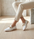 White low shoes with decoration 2201