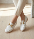 White low shoes with decoration 2201