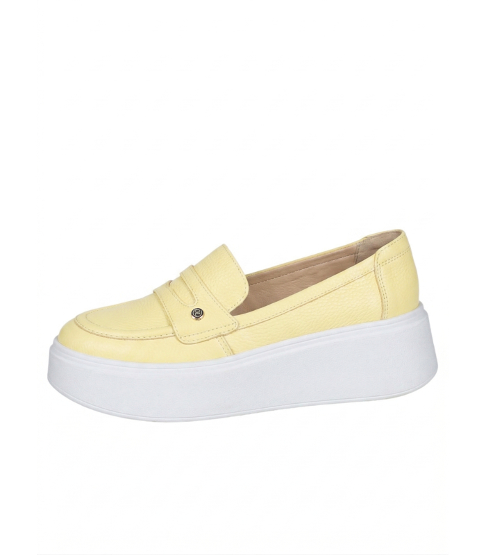 Yellow stylish loafers 2496