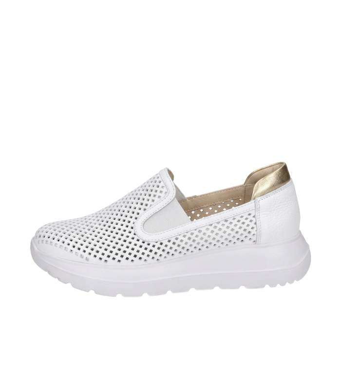  White perforated slip-on loafers DTE054