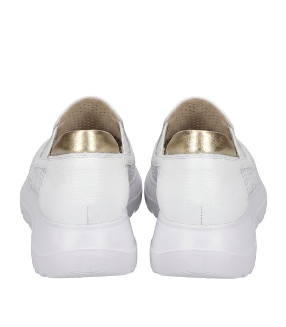  White perforated slip-on loafers DTE054