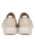 Beige perforated slip on moccasins DTE054