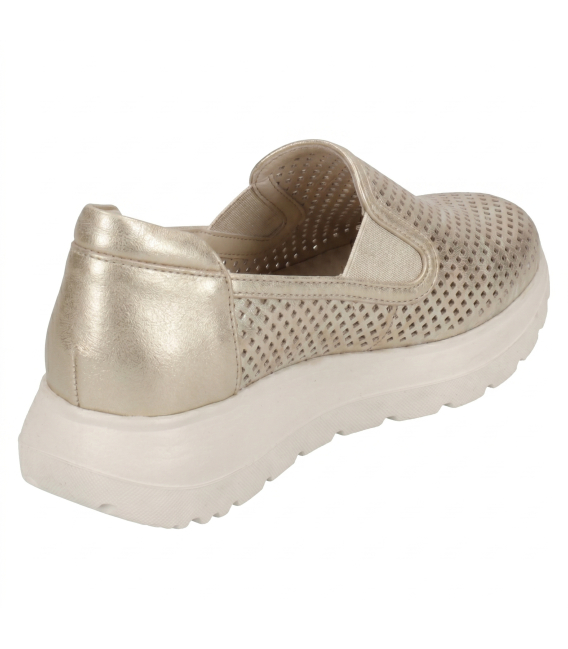 Gold perforated slip-on loafers DTE054