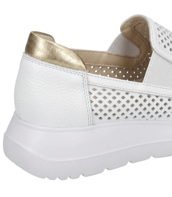 Discounted set white perforated slip-on loafers DTE054+Sofia handbag