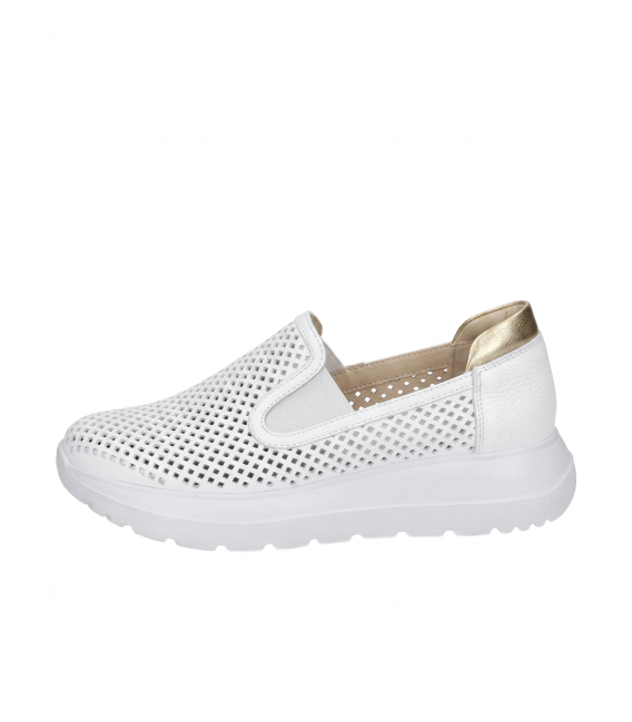  White perforated slip-on loafers DTE054
