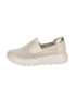 Beige perforated slip on moccasins DTE054