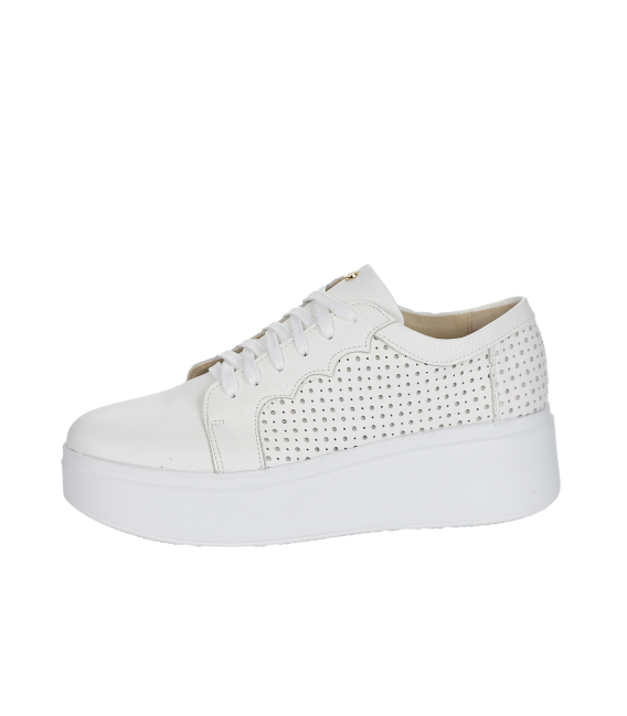White perforated sneakers with logo OL 2493