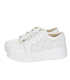 White perforated sneakers with logo OL 2493
