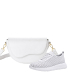 Discounted set of white perforated sneakers 2532 + Linda handbag