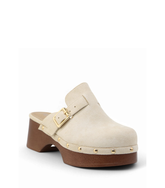 Beige women's slippers