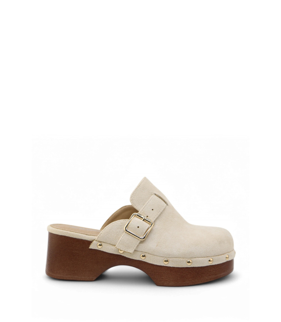 Beige women's slippers