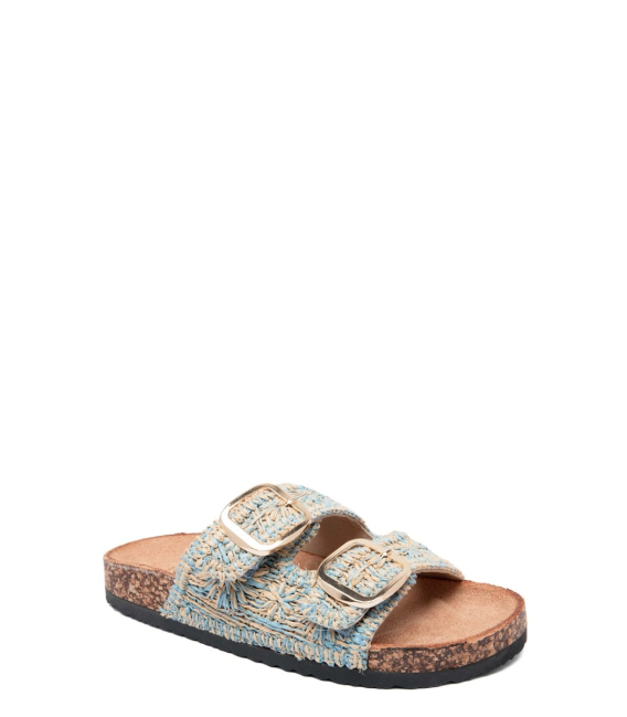 White and blue flip-flops