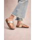  Women's sports gold flip-flops